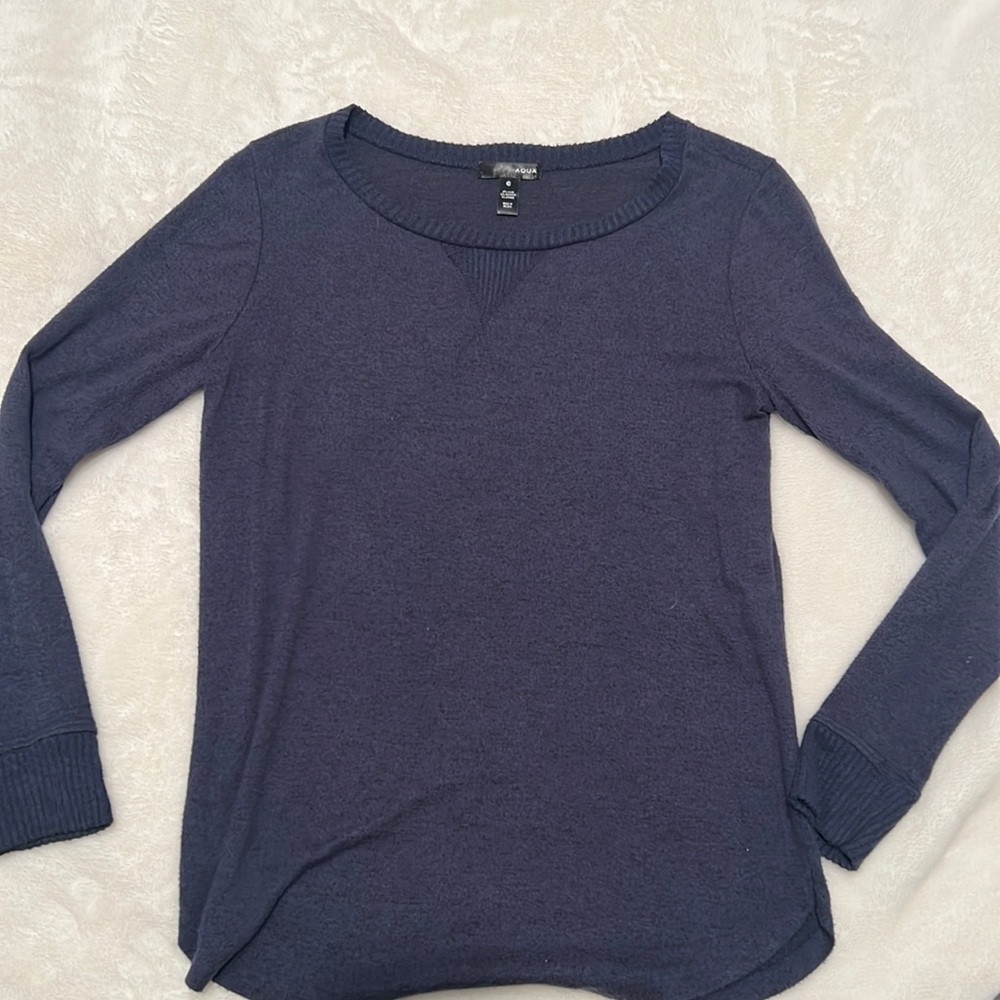 AQUA blue long sleeve top